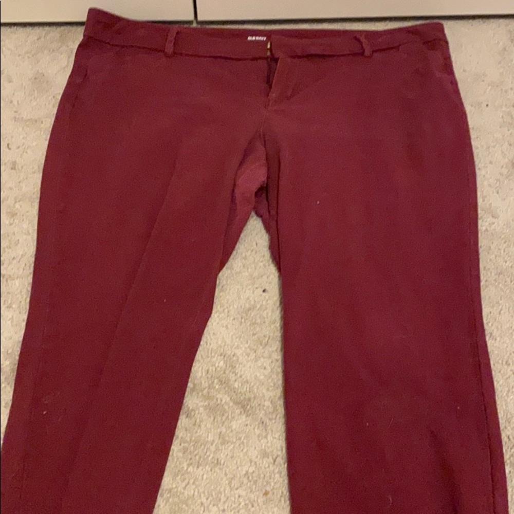 Maroon ankle pants